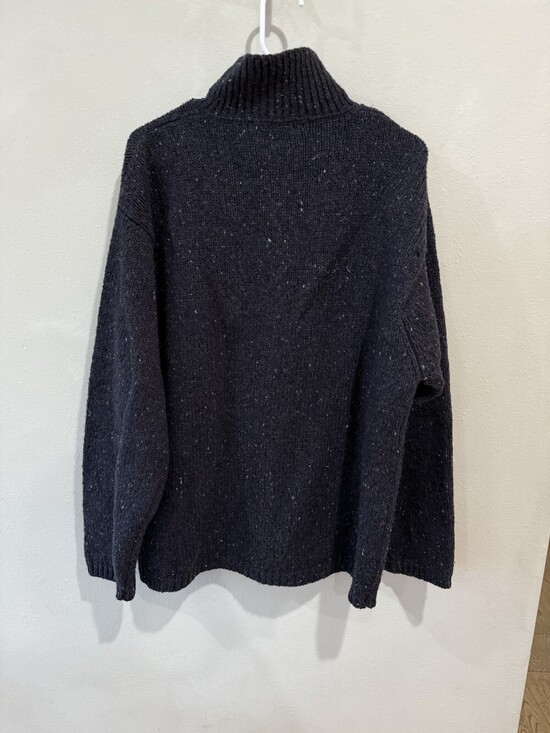 Vintage Eddie Bauer Winter 100% Wool Sweater Mens L Large 1/4 Zip Pullover Black - Picture 3 of 3